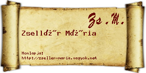 Zsellér Mária névjegykártya